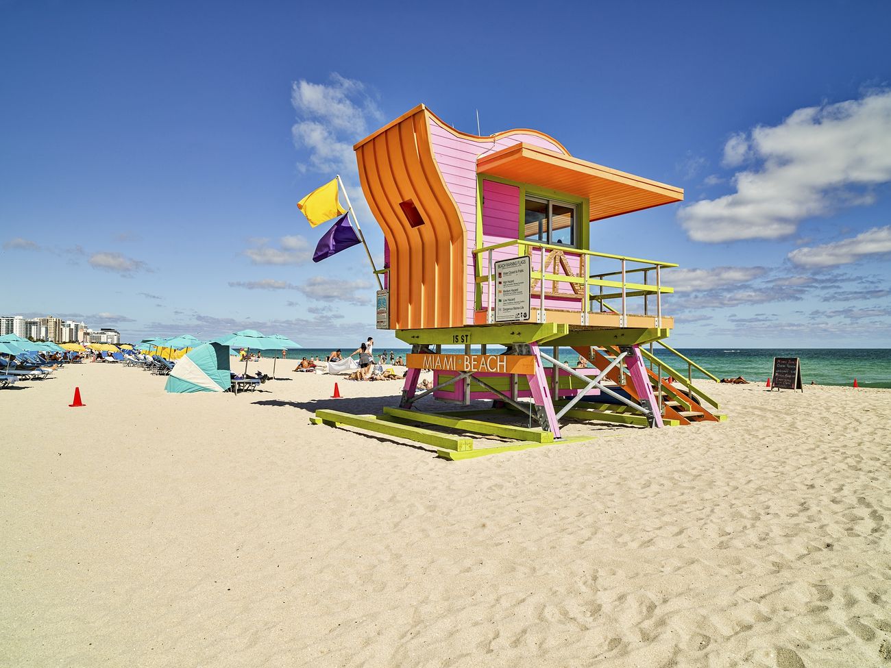 South Beach lifeguard stands at Miami